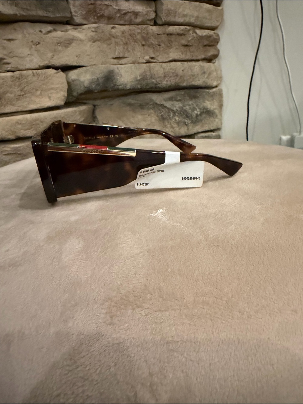 Gucci Tortoiseshell Rectangular Sunglasses - Brown - Picture 3 of 6
